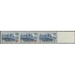 France 1940-41 Surcharges 2f. 50 on 5f. blue, horizontal strip of three from the right of the s...