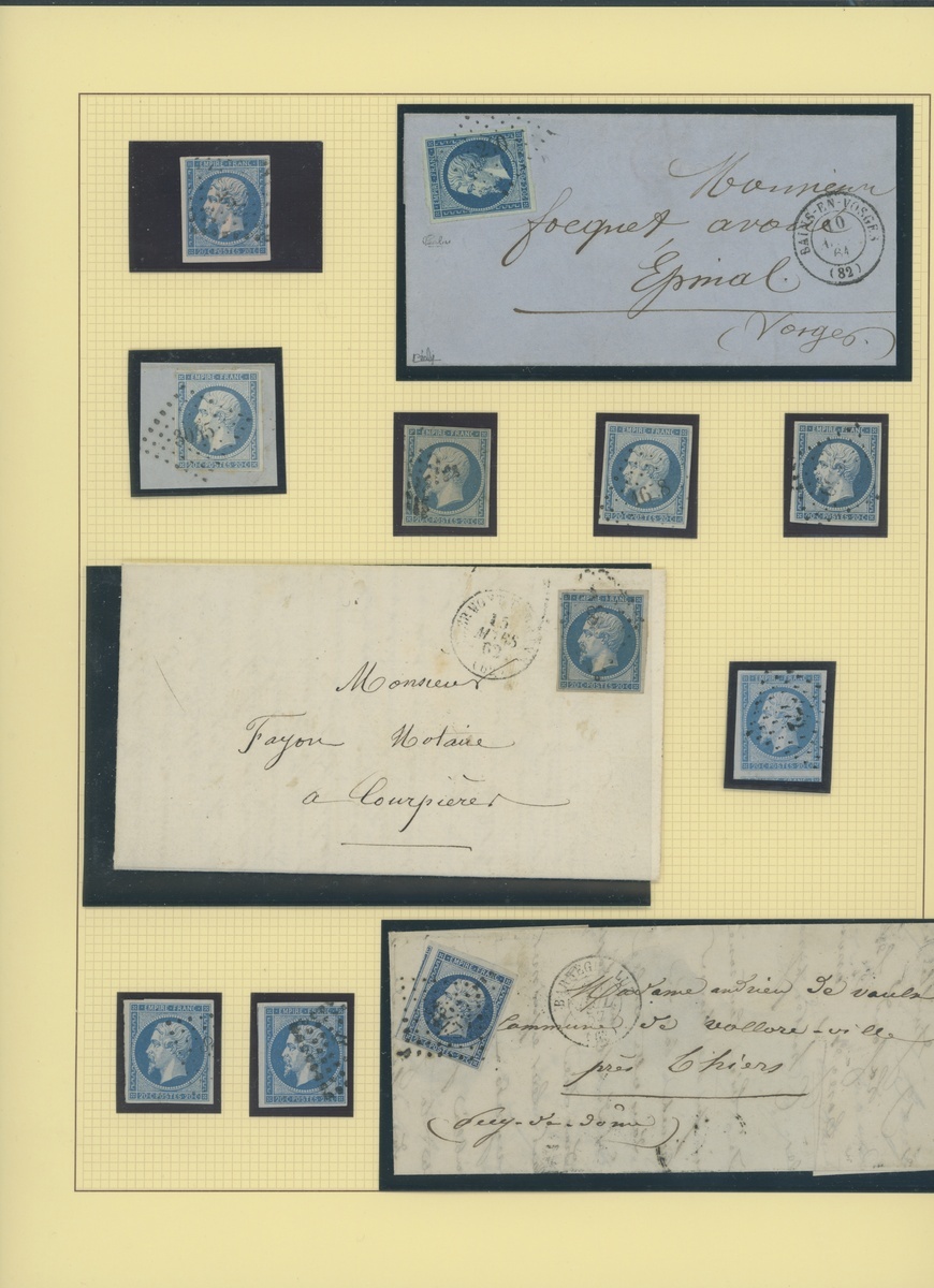 France 1853-60 Imperforate "Empire" Issue 1c. to 80c., balance of the collection, 249 stamps, c... - Image 9 of 17