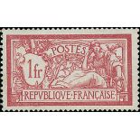 France 1900-27 "Merson" Issues 1900 Issue 1fr. centre missing, original gum; very fine.