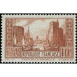 France 1929 Tourist Issue "Port de la Rochelle" Special Printing 10f. brown, unmounted mint, su...