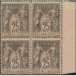 France 1876-1900 Type Sage Issues 25c. black on rose, type II, partial impression of the rose b...