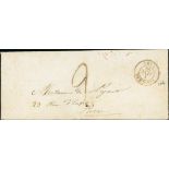 France 1849-50 First Issue 1850, January 1st. Envelope from Libourne to Paris,