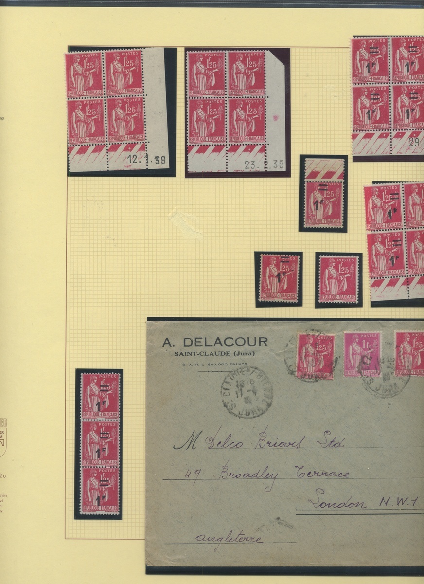 France 1940-41 Surcharges Collection on leaves, over 230 stamps, - Image 8 of 18