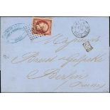 France 1853-60 Imperforate "Empire" Issue 1fr. vivid carmine, sharp impression and deep rich co...