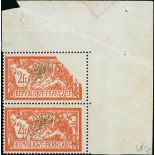 France 1900-27 "Merson" Issues 1906-20 Issue 2fr. part of the impression missing caused by a co...