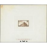 France 1929 Tourist Issue "Mont St. Michel" 5f. chocolate, type I, Epreuve de luxe;