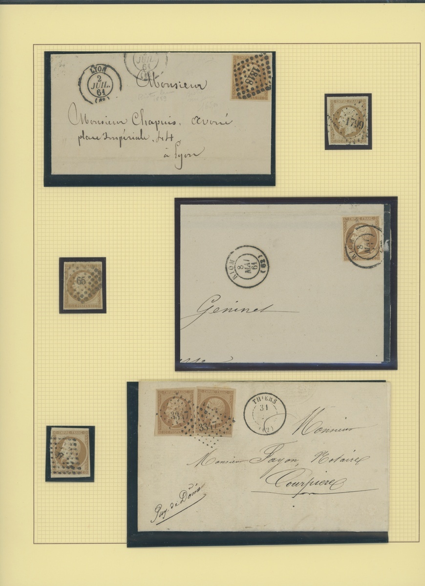 France 1853-60 Imperforate "Empire" Issue 1c. to 80c., balance of the collection, 249 stamps, c... - Image 6 of 17