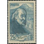 France 1939 Cézanne 2f. 25 turquoise blue, type II, unmounted mint. Rare.