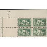 France 1927-31 Caisse d'amortissment 1931 Provinces 1f. 50 + 3f. 50, block of four from the upp...