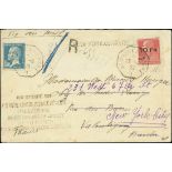 France 1928 "Ile de France" Issue 10fr. on 90c. red, exceptional centring leaving balanced marg...