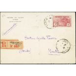 France 1917-27 "Orphans" Issues 1917-19 1f. + 1f., very well centred, used as single franking o...