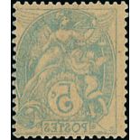 France 1900-24 Type Blanc 5c. green, type IA, complete offset impression on reverse,