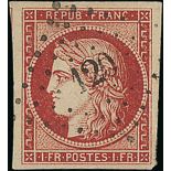 France 1849-50 First Issue 1fr. light carmine, excellent margins