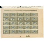 France 1900-27 "Merson" Issues 1906-20 Issue 45c. on GC paper, the lower right pane of 25 in th...