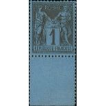 France 1876-1900 Type Sage Issues 1c. black on Prussian blue, an outstanding example