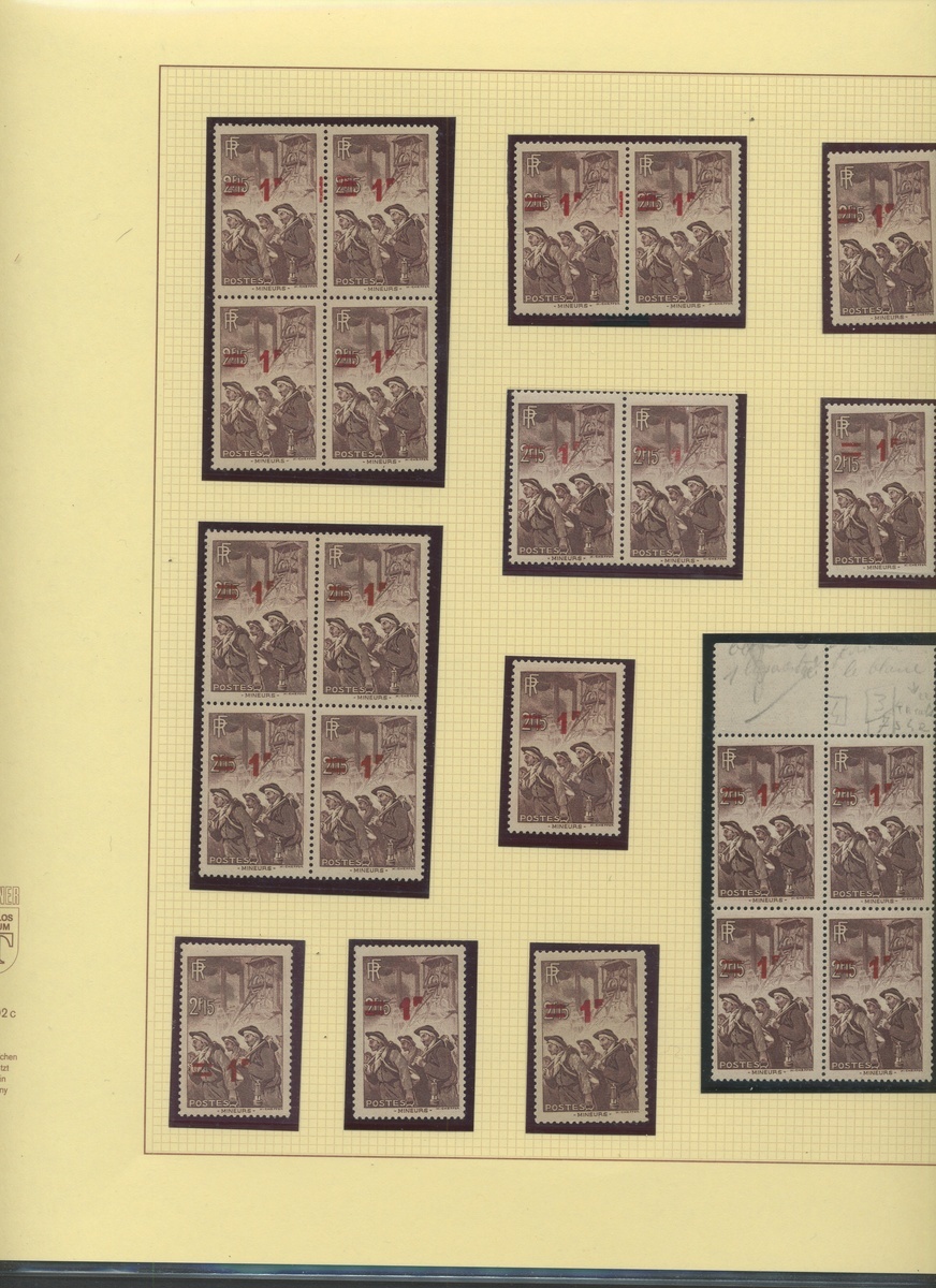 France 1940-41 Surcharges Collection on leaves, over 230 stamps, - Image 12 of 18