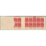 France Booklets Fachi Woman 50c. red 10f. booklet, the left hand pane with six impressions abse...