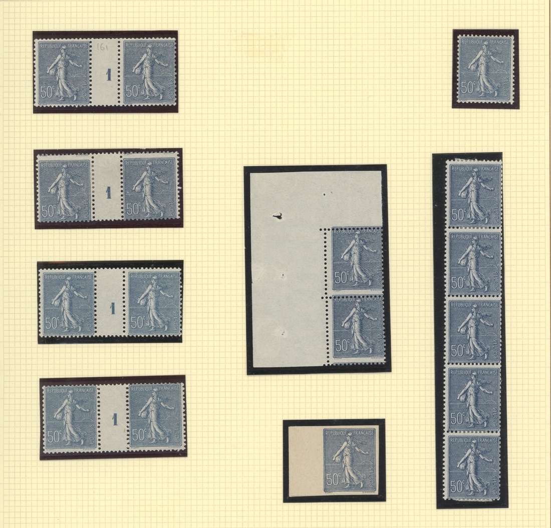 France Semeuse 1920-22 5c. orange (90) with Millesimes, pre-printing paper creases, misperforat... - Image 13 of 14