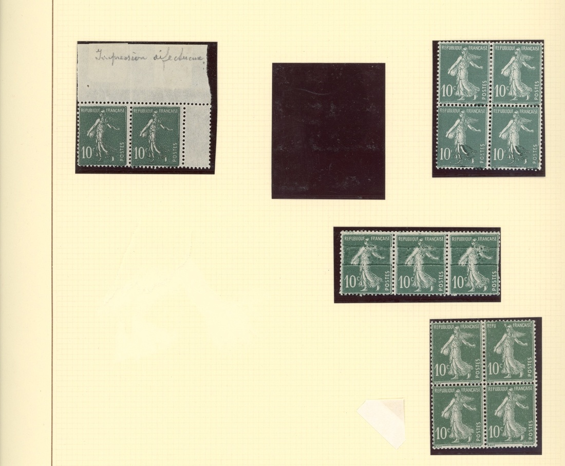 France Semeuse 1920-22 5c. orange (90) with Millesimes, pre-printing paper creases, misperforat... - Image 5 of 14
