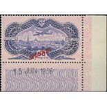 France 1936 Aeroplane over Paris 50f. ultramarine on rose, handstamped "specimen" in red, from...