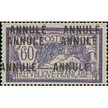 France 1900-27 "Merson" Issues 1906-20 Issue 60c. Cours d'instruction, double overprint and tri...