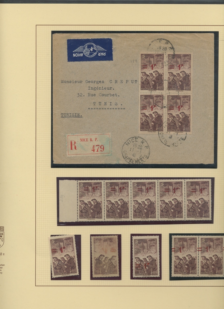 France 1940-41 Surcharges Collection on leaves, over 230 stamps, - Image 11 of 18