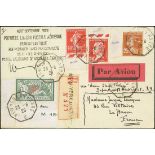 France 1928 "Ile de France" Issue 1928, Aug. 23. Registered cover to Le havre, bearing "Pasteur...