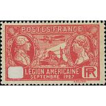 France 1927 Visit of American Legion 90c. red without figures of value, original gum;