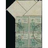 France 1917-27 "Orphans" Issues 1917-19 5c. + 5c. misplaced perforation obliquely as a result o...