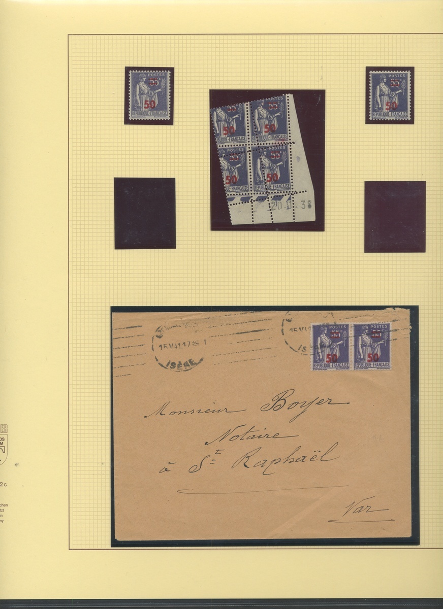 France 1940-41 Surcharges Collection on leaves, over 230 stamps, - Image 4 of 18