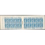 France Booklets Semeuse 25c. blue 5f. booklet, containing type II, the first two stamps only pa...