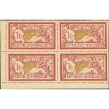 France 1900-27 "Merson" Issues 1900 Issue 1fr. essay in issued colours with printed perforation...