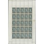 France 1929 Tourist Issue "Reims Cathedral" 3f. slate-blue, type IV, complete sheet of twenty-f...