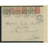 France 1919-22 Type Blanc Surcharged ½c. on 1c. grey, Collection on pages, over 400 stamps,