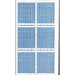 France Semeuse 1920-22 50c. blue, complete sheet of 150 (6 panes of twenty-five),