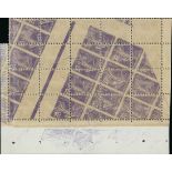 France Semeuse 1907 35c. violet, type I, block of twenty (4x5), with superb offset of eight com...