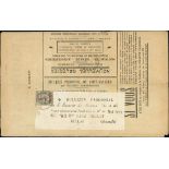 France 1919-22 Type Blanc Surcharged "GC" Paper ½c. on 1c. tied to "Bulletin Paroissial" of Mar...