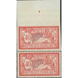 France 1900-27 "Merson" Issues 1900 Issue 40c. perforate and imperforate se-tenant, unmounted m...