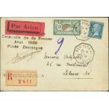 France 1928 "Ile de France" Issue 1929, Aug. 27, Registered cover to Le Havre franked with "Pas...
