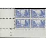 France 1929 Tourist Issue "Port de la Rochelle" 10f. pale ultramarine, type I, Coin date block...