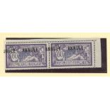 France 1900-27 "Merson" Issues 1906-20 Issue 60c. violet and blue, twenty-nine mint with pair o...