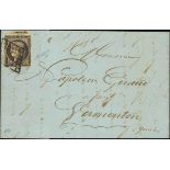 France 1849-50 First Issue 20c. black, roughly separated from the sheet on three sides,