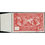 France 1927 Visit of American Legion 90c. red, figures of value at top, unmounted mint from the...