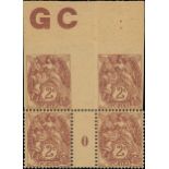 France 1900-24 Type Blanc 2c. claret, type IB,