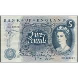 Bank of England, J. B. Page, replacement £5, serial number 14M 538224 (EPM B325),