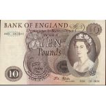 Bank of England, J.S.Fforde, £10 (9), ND (1967), all prefix A, (EPM B316),