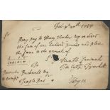 Barnaby Backwell of Temple Bar, a cheque in the amount of £100 dated 20th February 1754,