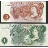 Bank of England, J.S.Fforde, £1 (12), ND (1967), mixed prefixes but including one with U01E, (E...