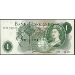 Bank of England, J. B. Page, a group of replacement notes, ND (1970), prefixes, MT01, MU01, MW0...