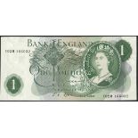 Bank of England, J. S. Fforde, replacement £1, serial number T02M 166032, (EPM B306),